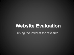 Website Evaluation