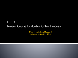TCEO Towson Course Evaluation Online Process