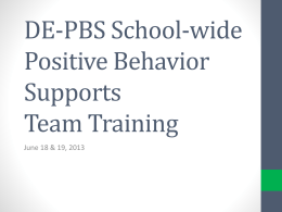 School-wide PBS Team Training