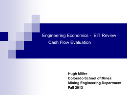 Cash Flow Eval - Inside Mines