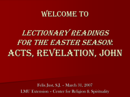 Welcome, one and all! Introduction to the Lectionary for Mass
