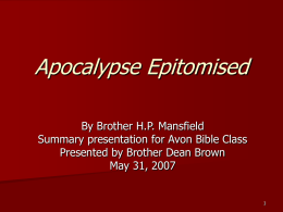 Apocalypse Epitomised - Avon Christadelphian Ecclesia