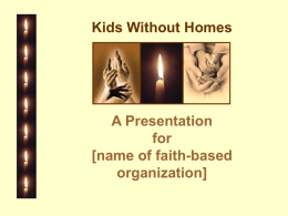 Kids Without Homes: module for Faith