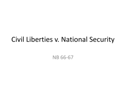 Civil Liberties v. National Security