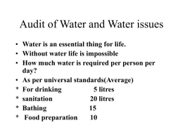 Audit of Water and Water issues