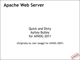 PowerPoint Presentation - Apache Web Server
