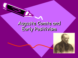 Auguste Comte and Early Positivism - Bayt al