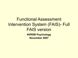 Functional Assessment Intervention System (FAIS)