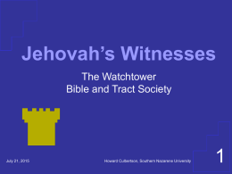 Jehovah’s Witnesses - Southern Nazarene University
