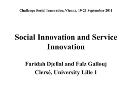 Faiz Gallouj - Challenge Social Innovation