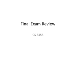 Exam 1 Review - Texas State University