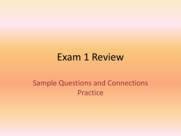 Exam 1 Review - Westinghouse College Prep