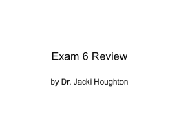 Exam 6 Review - Human Anatomy