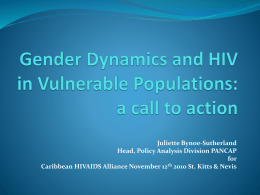 Gender Dynamics and HIV in Vulnerable Populations: action