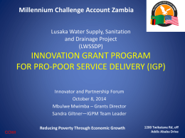 Lusaka Water Supply, Sanitation and Drainage Project