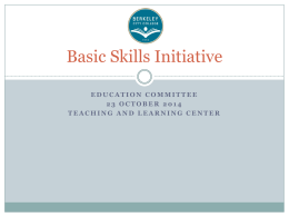 Basic Skills Initiative