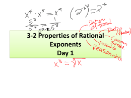 7-2 Properties of Rational Exponents