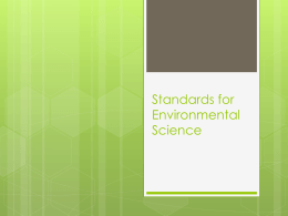 Standards for Environmental Science