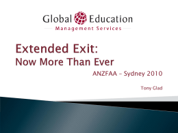 Extended Exit:Now More Than Ever
