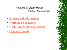 Wisdom of Bear Wood Michael Welzenbach
