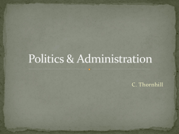 POLITICS/ADMINISTRATION