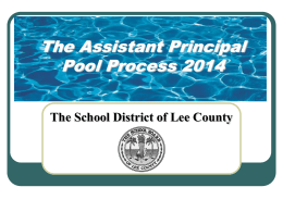 The Assistant Principal Pool Process