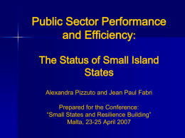 Public sector performance and efficiency. The status of
