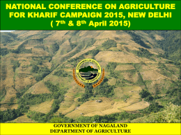 NATIONAL CONFERENCE ON AGRICULTURE FOR KHARIF …