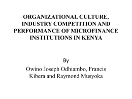 ORGANIZATIONAL CULTURE, INDUSTRY COMPETITION AND