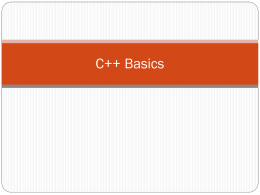 C++ Basics - Cedarville University