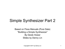 Simple Synthesizer Part 1
