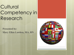 Cultural Competency in Research