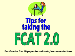 Student PowerPoint Paper Based Testing FCAT 2013