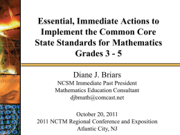 NCSM Fall 2010: Connecting to The Common Core State Standards