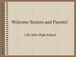 Welcome Junior and Senior Parents!