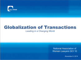 Globalization of Transactions Leading in a Changing World