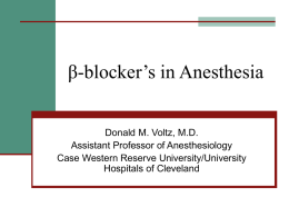Beta-Blocker’s in Anesthesia
