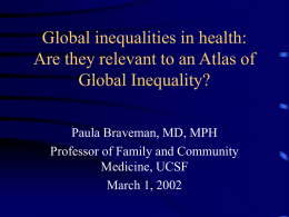 Global inequalities in health