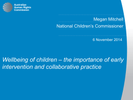 Wellbeing of children – the importance of early
