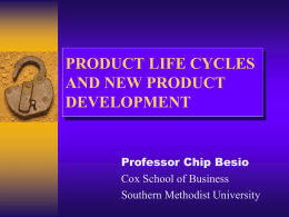 Product Life Cycles - Southern Methodist University