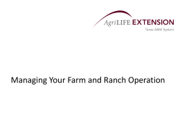Managing Your Farm and Ranch Operation