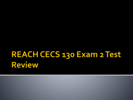REACH CECS 130 Final Exam Test Review