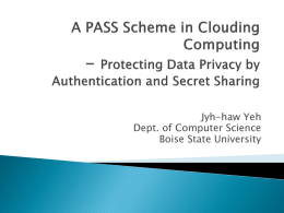 A PASS Scheme in Clouding Computing
