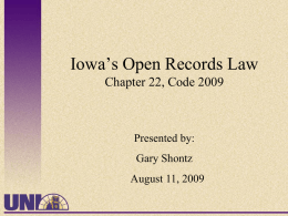 Open Records Requests - University of Northern Iowa