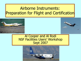 Airborne Instruments: Preparation for Flight and Certification