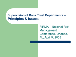 Supervision of Bank Trust Departments