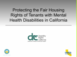 Protecting the Fair Housing Rights of Tenants with Mental