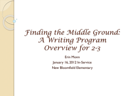 Finding the Middle Ground: A Writing Program Overview for 2-3