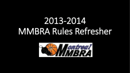 2013-2014 MMBRA Rules Refresher
