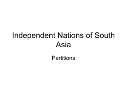 Indpendent nations of South Asia